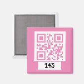 143秘密のQRコードメッセージ、デコード、それを言う。PNK マグネット (正面/裏面)