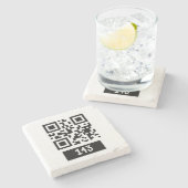 143秘密QRコードメッセージをデコードして言う ストーンコースター (横)