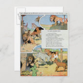 143.寓話から登場する老齢のライオン ポストカード (正面/裏面)