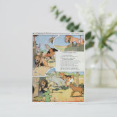 143.寓話から登場する老齢のライオン ポストカード (スタンド正面)