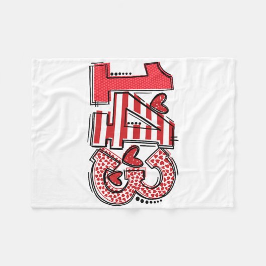 143 Love Code 2025 Design For Expressing Affection フリースブランケット (正面(横))