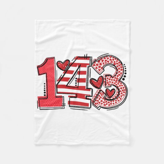 143 Love Code 2025 Design For Expressing Affection フリースブランケット (正面)
