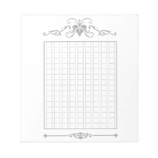 144字：飾り原稿用紙＜灰＞[gr01]  ノートパッド