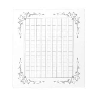 144字：飾り原稿用紙＜灰＞[gr02]  ノートパッド