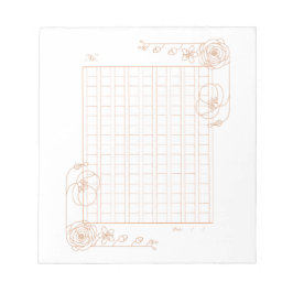 144字：飾り原稿用紙＜茶＞[ch01] ノートパッド