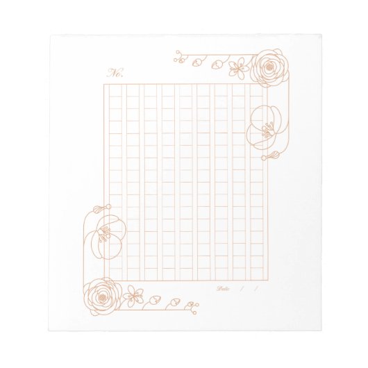 144字：飾り原稿用紙＜茶＞[ch01] ノートパッド (正面)