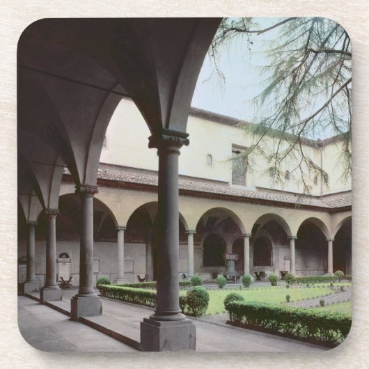 1442年に再建される女子修道院のクロイスター(写真) コースター (正面)