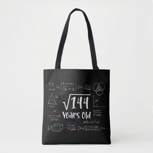 144 12誕生日12歳のギフトの平方根 トートバッグ (正面)