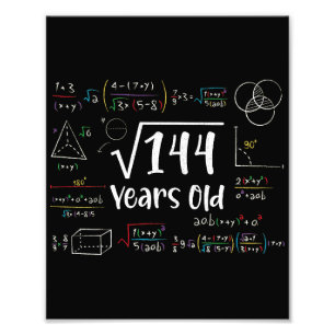 144 12誕生日12歳のギフトの平方根 フォトプリント