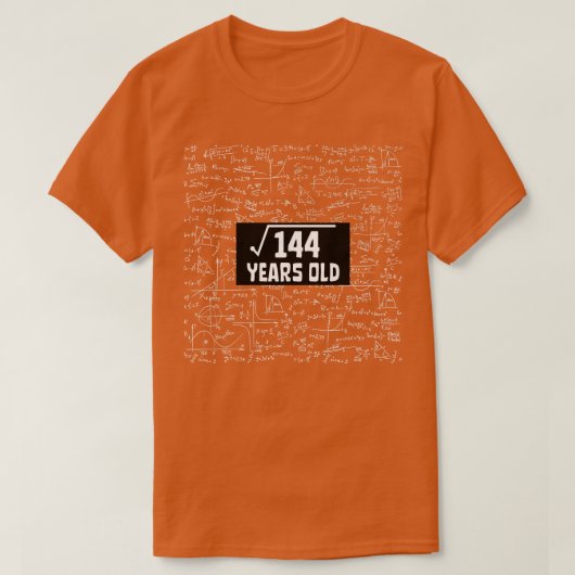 144 12誕生日12歳の数学の平方根 Tシャツ (デザイン正面)