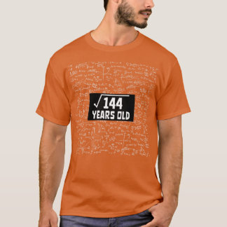 144 12誕生日12歳の数学の平方根 Tシャツ