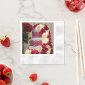 1458-結婚のケーキ、花束、リングや輪、ベール 縁ありカクテルナプキン (インサイチュ)