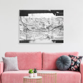 1462年、カルカソンヌの町と村 キャンバスプリント (インサイチュ (リビング))