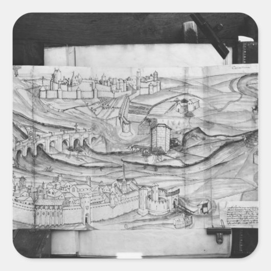 1462年、カルカソンヌの町と村 スクエアシール (正面)