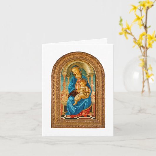 1470 Botticelli Madonna and Child Enthroned カード (黄色い花)