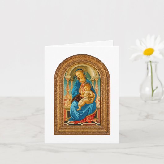 1470 Botticelli Madonna and Child Enthroned  カード (小さな植物)