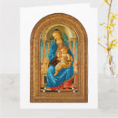 1470 Botticelli Madonna and Child Enthroned  カード (黄色い花)