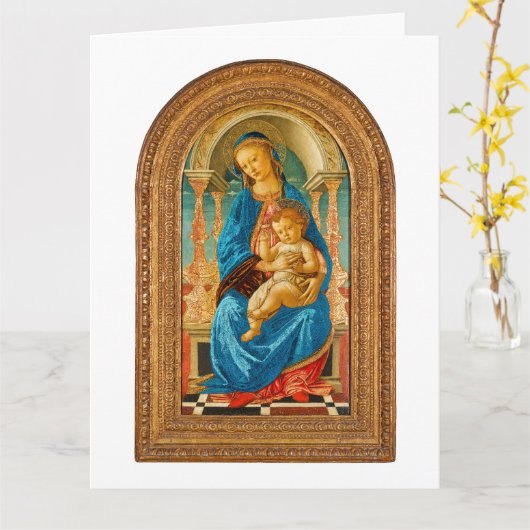 1470 Botticelli Madonna and Child Enthroned  カード (黄色い花)