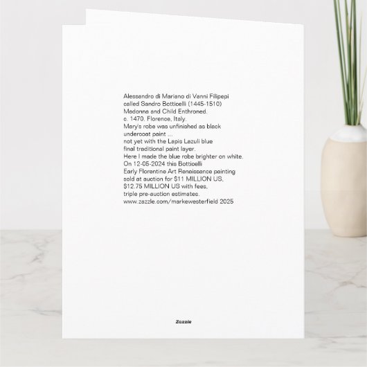 1470 Botticelli Madonna and Child Enthroned  カード (裏面)