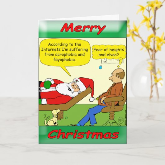 1478サンタはクリスマスのカードを持っている カード (黄色い花)