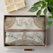 1480ウッドカットワールドマップティッシュペーパー 薄葉紙 (ギフト)