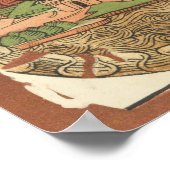 1480ウッドカット世界地図ポスター ポスター (角)