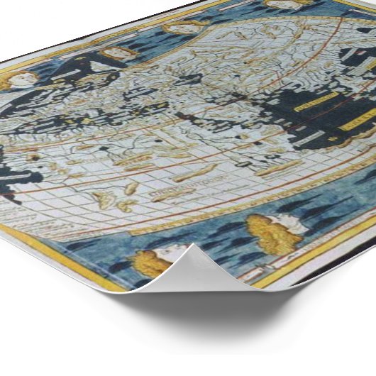 1482年古代世界地図 ポスター (角)