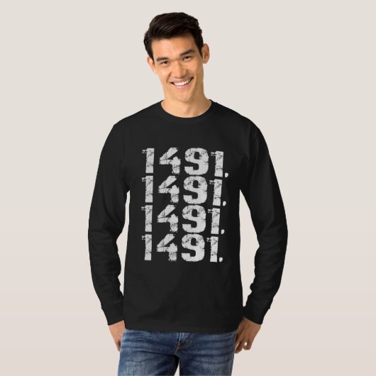 1491 Pre Columbus Decolonize Native American Indig Tシャツ (正面フル)