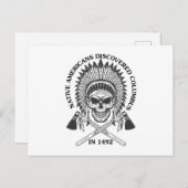 1492年にコロンバスを発見したアメリカ先住民 ポストカード (正面/裏面)