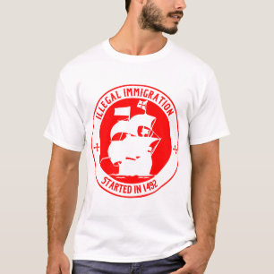 1492年に始まる不法移民# Tシャツ