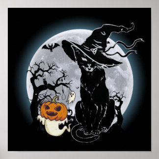 14 ハロウィン おばけ 黒猫 魔女 パンプキン ホラー ポスター