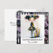 *_* 14  フォト名 誕生日 奇抜なゴシック 招待状 (正面/裏面)