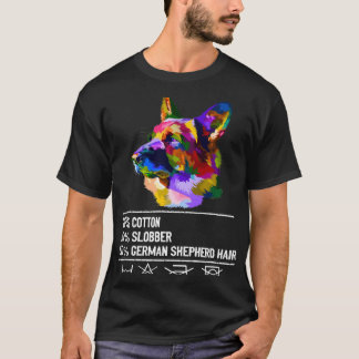 14 綿のよだれ ジャーマンシェパード ヘア Tシャツ