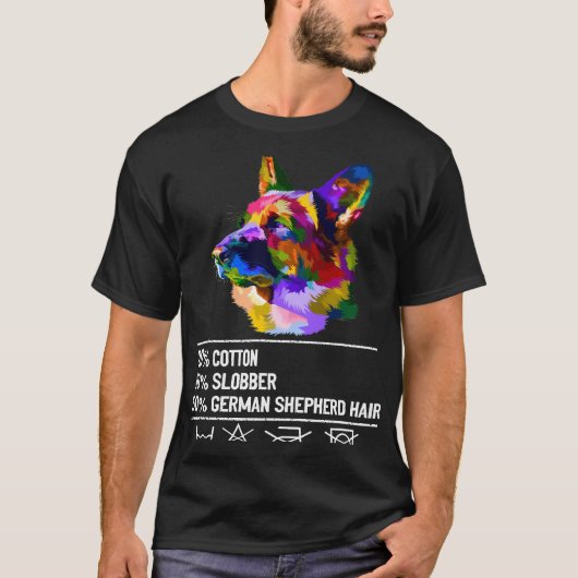 14 綿のよだれ ジャーマンシェパード ヘア Tシャツ (正面)