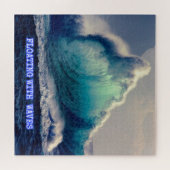 14.青い海波，海愛好家ギフトヴィンテージ ジグソーパズル (横)