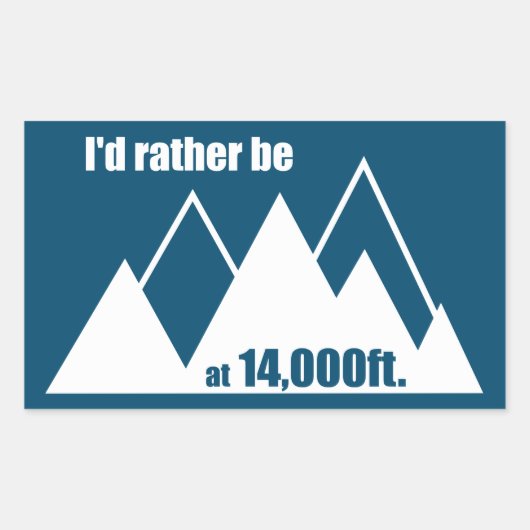 14,000人の足山に行きたい 長方形シール (正面)