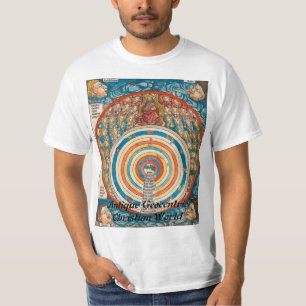 $14.95旧式な地心のキリスト教の世界 Tシャツ
