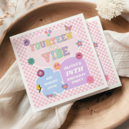 14 A Vibe 名門私立校風の Patch 14th誕生日パーティー スタンダードカクテルナプキン