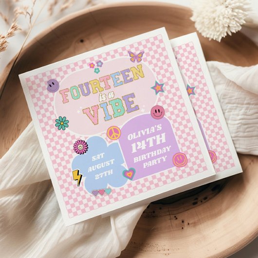 14 A Vibe 名門私立校風の Patch 14th誕生日パーティー スタンダードカクテルナプキン