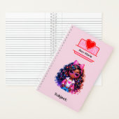14 African American Girl Writing Supplies Students ノートブック (内側)