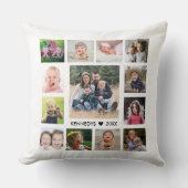 14 Family Photo Collage Create Your Own White クッション (正面)