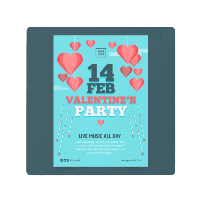 14 FEBバレンタインパーティー メタルプリント (正面)