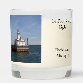 14 Foot Shoal Light glass candle
