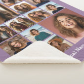 14 Photo Collage - CAN EDIT薄紫（オプション）文字 シェルパブランケット (3/4)