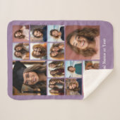 14 Photo Collage - CAN EDIT薄紫（オプション）文字 シェルパブランケット (正面(横))