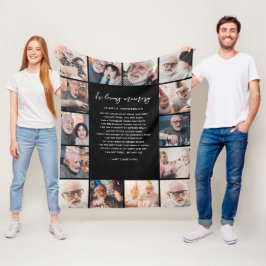 14-Photo In Loving Memory Name & カスタム Memory引用文 フリースブランケット