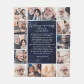 14-Photo In Loving Memory Night Sky引用文 フリースブランケット (正面)