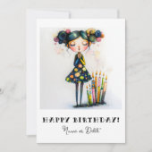 *_* 14  PHOTO NAME Birthday Personalize Whimsical 招待状 (正面)