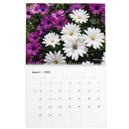 14 photos of flowers カレンダー (3月 2026)