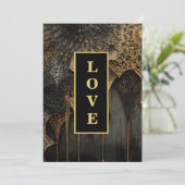 *~ 14 RSVP AR26 QR Gold Lace LOVE Luxury Wedding  招待状 (スタンド正面)